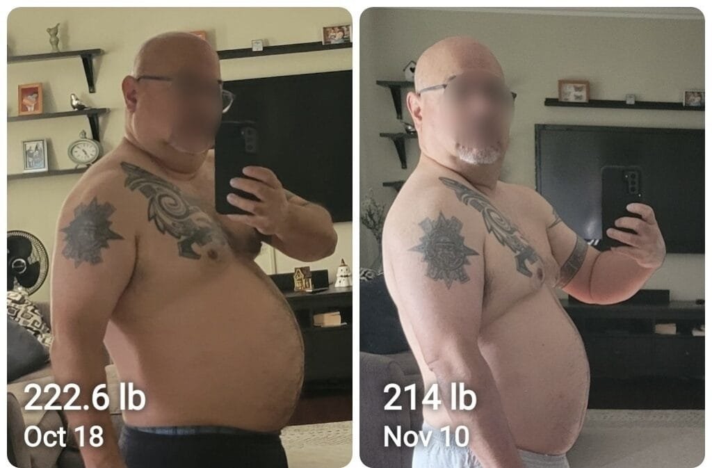 Before and after the personalized fat-loss program